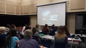 Photograph of Politics students in the USA Skype with Politics students at Darrick Wood School.